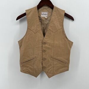 VTG 70s L'avion Tan Vest Western- Biker Style Size 38